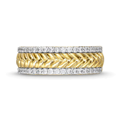0.33 CT. TW Diamond Edge Herringbone Band in 10K Gold