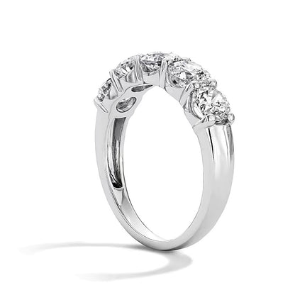 2.0 CT. TW Lab-Grown Diamond Five-Stone Anniversary Band in 10K White Gold (F/VS2)