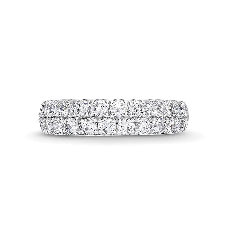 1.5 CT. TW Diamond Double Row Band in 14K White Gold (I/SI2)