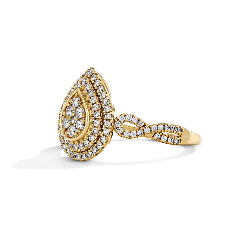 0.5 CT. TW Multi-Diamond Double Frame Engagement Ring in 10K Gold