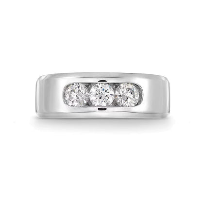 1.0 CT. TW Lab-Grown Diamond Three Stone Band in 10K White Gold (I/SI2)