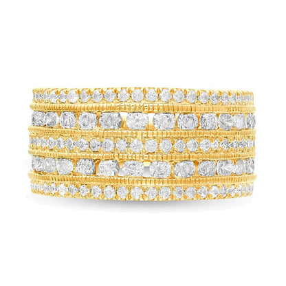2.0 CT. TW Diamond Multi-Row Vintage-Style Engagement Ring in 10K Gold