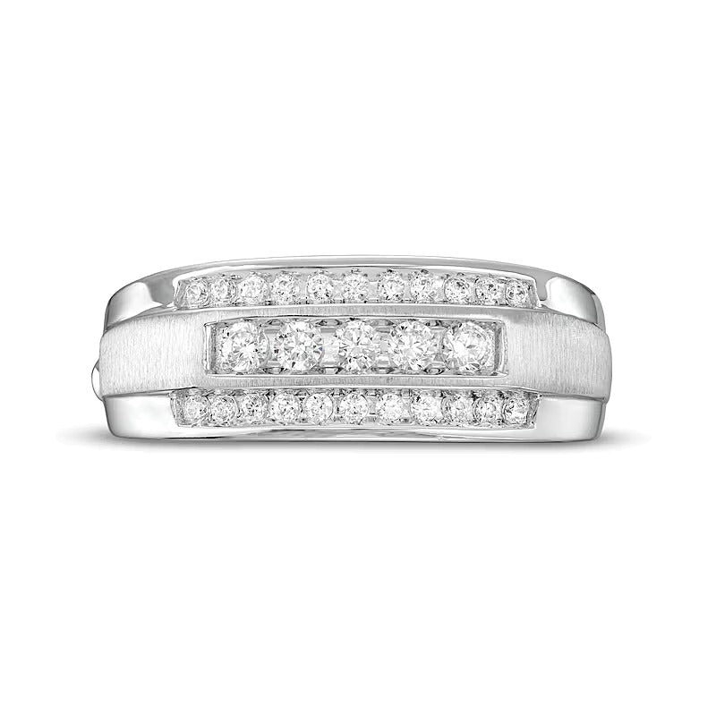 0.5 CT. TW Diamond Raised Five Stone Ring in 10K White Gold