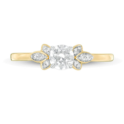 0.38 CT. TW Diamond Petal Tri-Sides Engagement Ring in 10K Gold