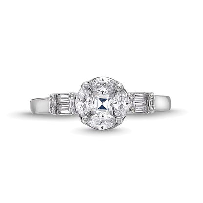 1.0 CT. TW Multi-Diamond Composite Engagement Ring in 10K White Gold