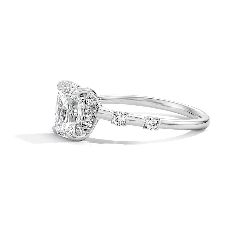 1.75 CT. TW Radiant-Cut Lab-Grown Diamond Hidden Frame Engagement Ring in 14K White Gold (F/VS2)