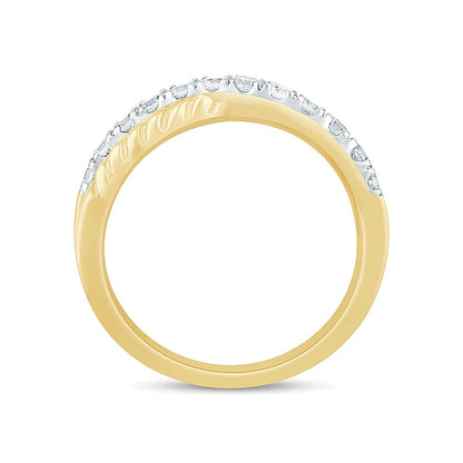 0.5 CT. TW Lab-Grown Diamond Rope Criss-Cross Ring in 14K Gold (F/SI2)