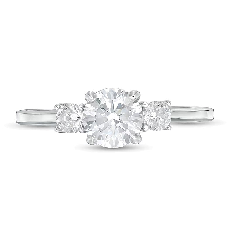 1.0 CT. TW Diamond Three Stone Engagement Ring in 14K White Gold