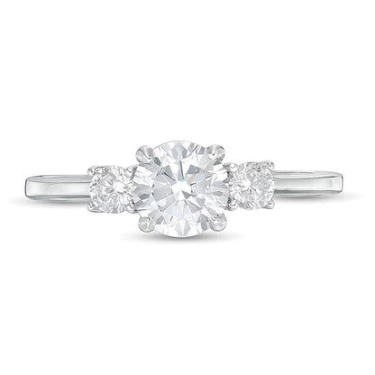 1.0 CT. TW Diamond Three Stone Engagement Ring in 14K White Gold