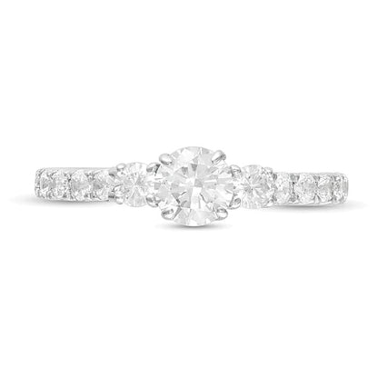 1.0 CT. TW Diamond Three Stone Engagement Ring in 14K White Gold
