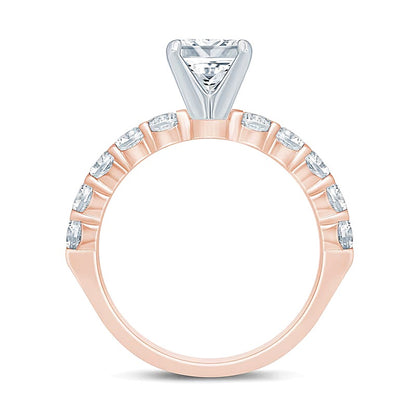 2.0 CT. TW Princess-Cut Diamond Engagement Ring in 14K Rose Gold (I/I2)