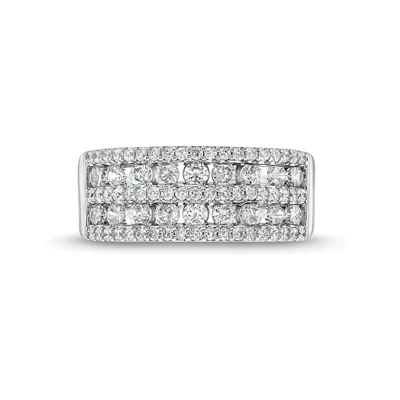 1.0 CT. TW Diamond Multi-Row Band in 10K White Gold