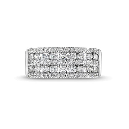 1.0 CT. TW Diamond Multi-Row Band in 10K White Gold