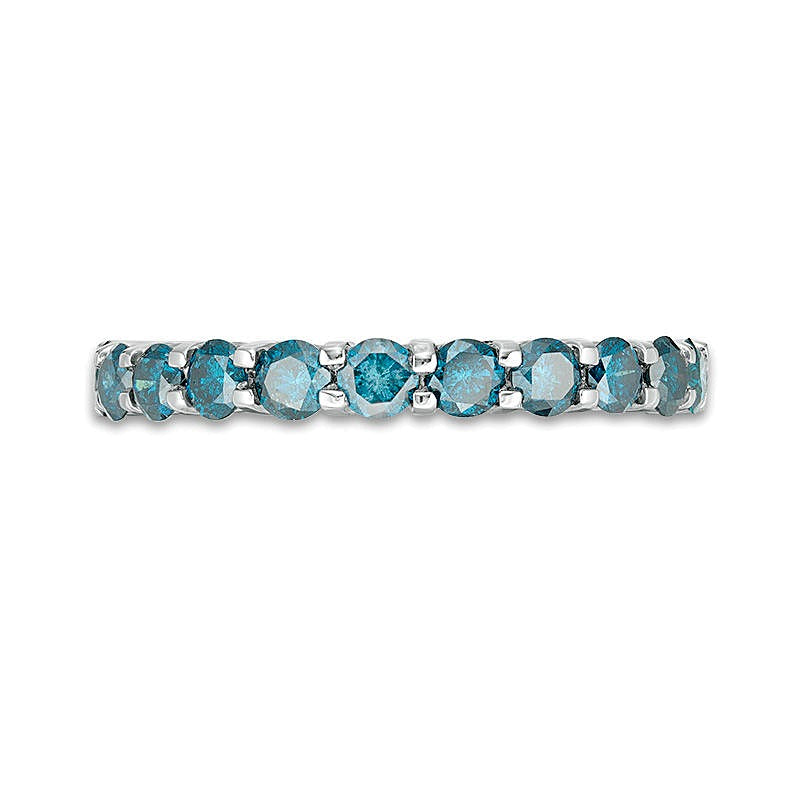 1.0 CT. TW Enhanced Blue Diamond Anniversary Band in 14K White Gold