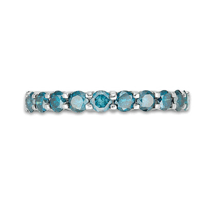1.0 CT. TW Enhanced Blue Diamond Anniversary Band in 14K White Gold