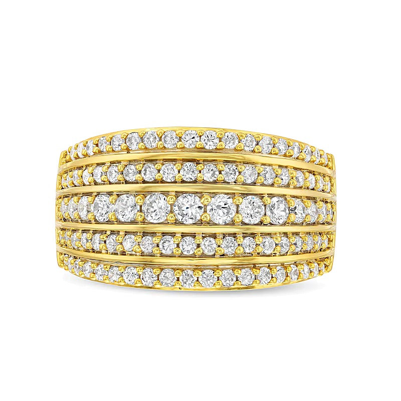 1.0 CT. TW Diamond Multi-Row Stack Band in 10K Gold