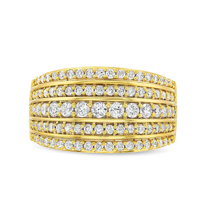1.0 CT. TW Diamond Multi-Row Stack Band in 10K Gold