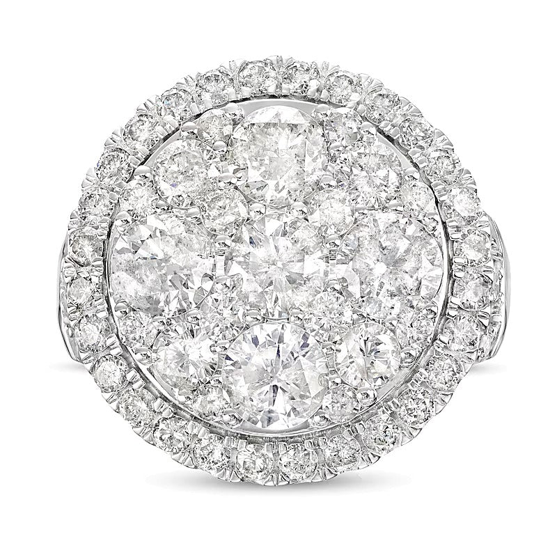 4.0 CT. TW Multi-Diamond Frame Multi-Row Engagement Ring in 14K White Gold