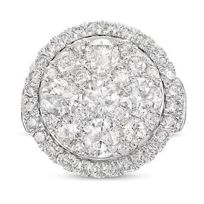 4.0 CT. TW Multi-Diamond Frame Multi-Row Engagement Ring in 14K White Gold