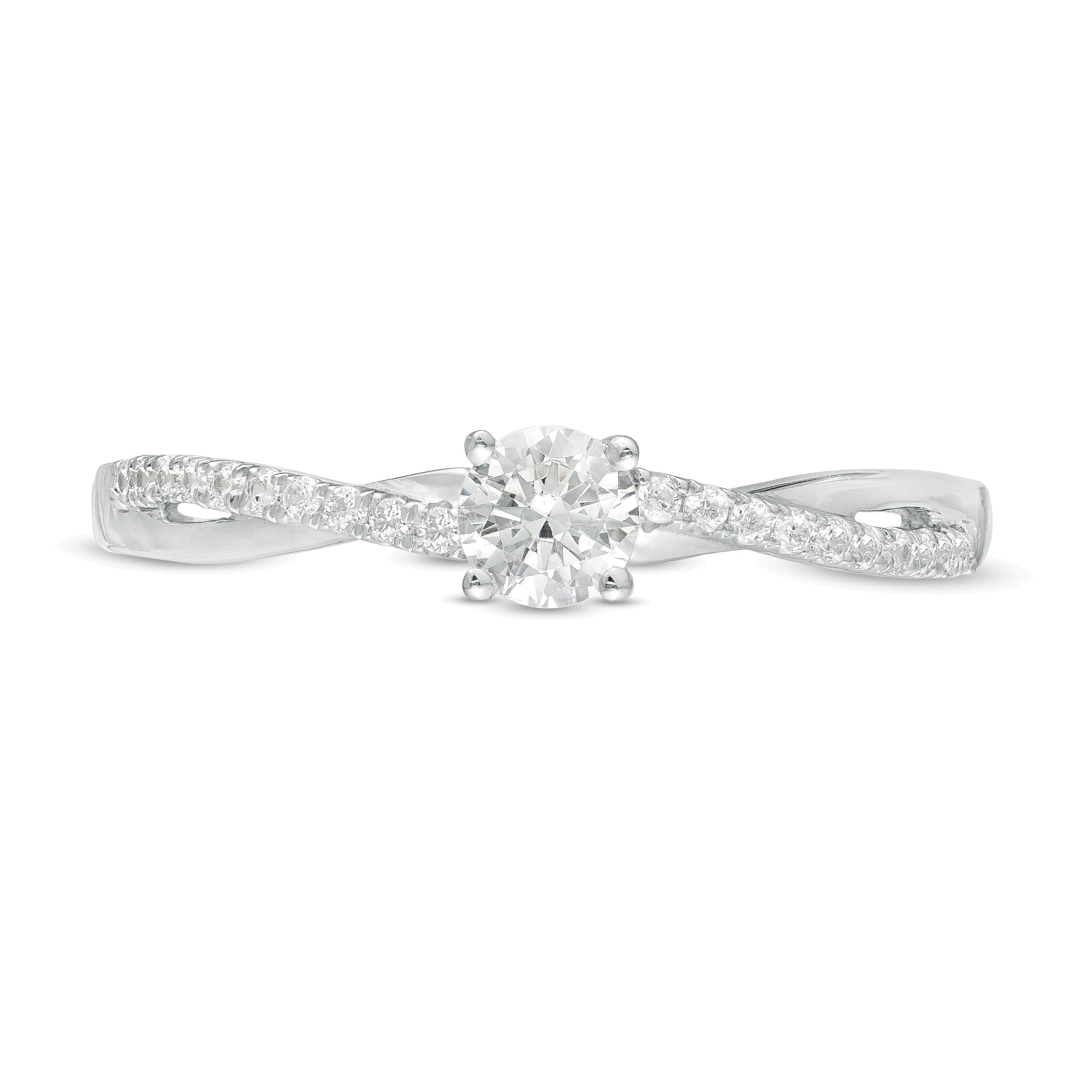 0.33 CT. TW Diamond Twist Engagement Ring in 10K White Gold