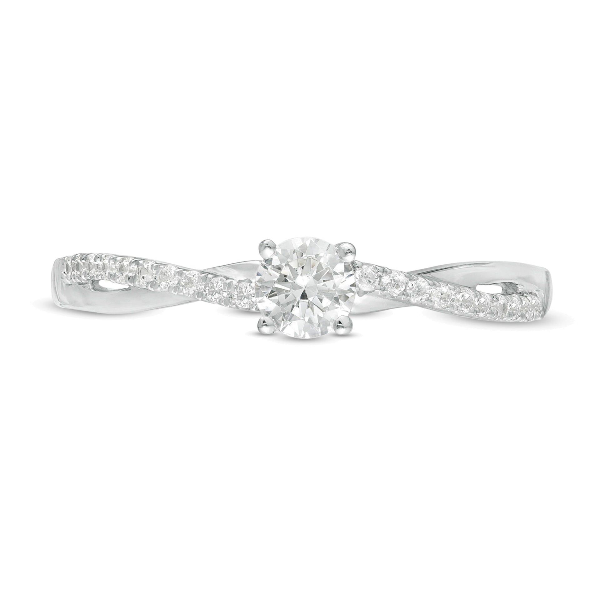 0.33 CT. TW Diamond Twist Engagement Ring in 10K White Gold