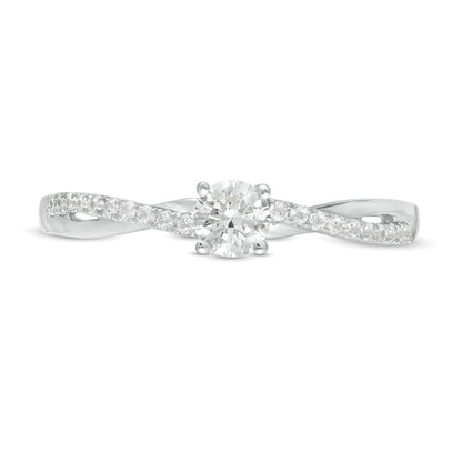 0.33 CT. TW Diamond Twist Engagement Ring in 10K White Gold
