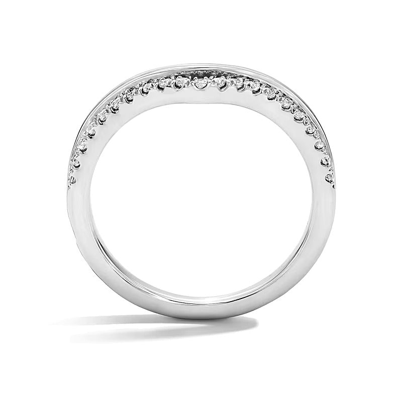 0.17 CT. TW Lab-Grown Diamond Contour Band in 14K White Gold (F/VS2)