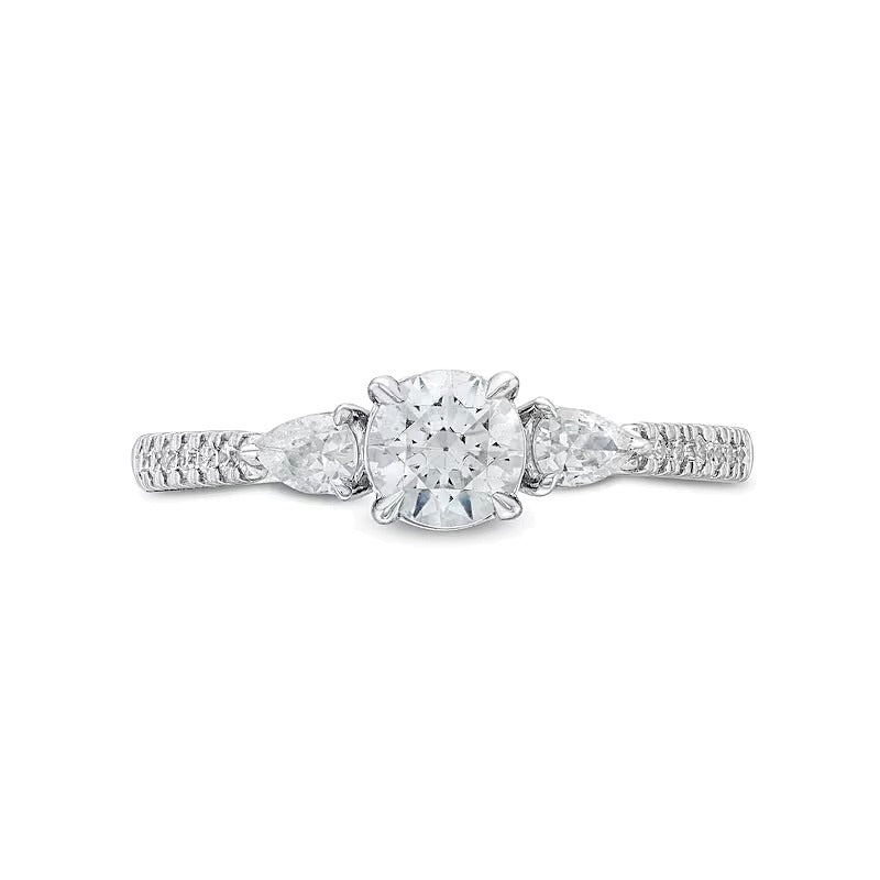 0.75 CT. TW Multi-Diamond Three Stone Engagement Ring in 10K White Gold