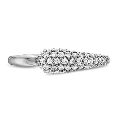 0.33 CT. TW Diamond Graduated Teardrop Split Ring in 10K White Gold