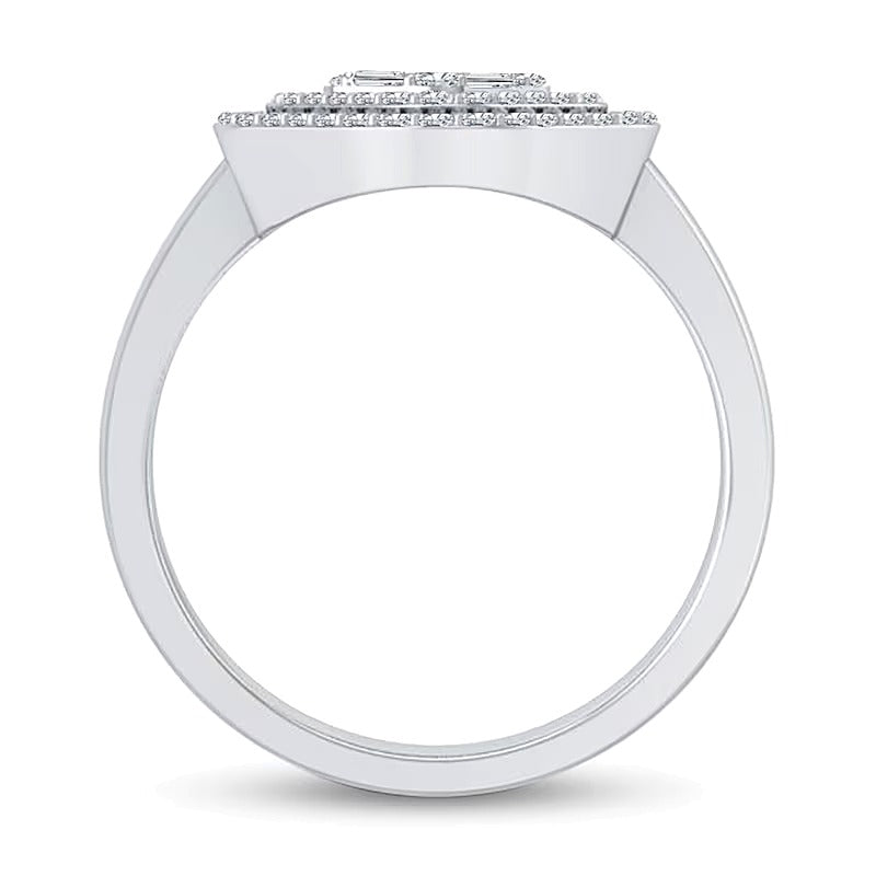 0.33 CT. TW Princess Multi-Diamond Maze Outline Ring in 10K White Gold