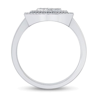 0.33 CT. TW Princess Multi-Diamond Maze Outline Ring in 10K White Gold