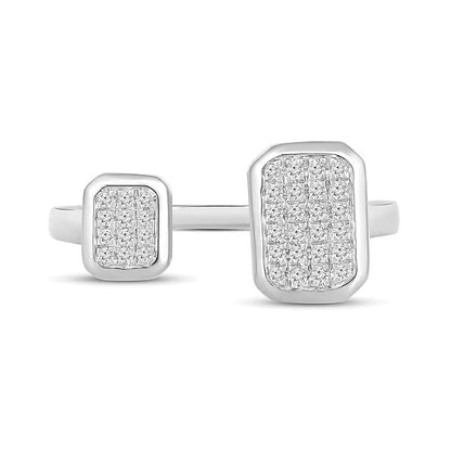 0.17 CT. TW Octagon Multi-Diamond Open Shank Ring in 10K White Gold