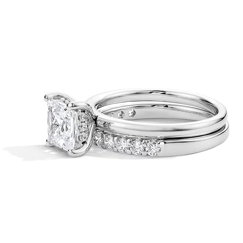 2.0 CT. TW Princess-Cut Lab-Grown Diamond Bridal Set in 14K White Gold (F/VS2)