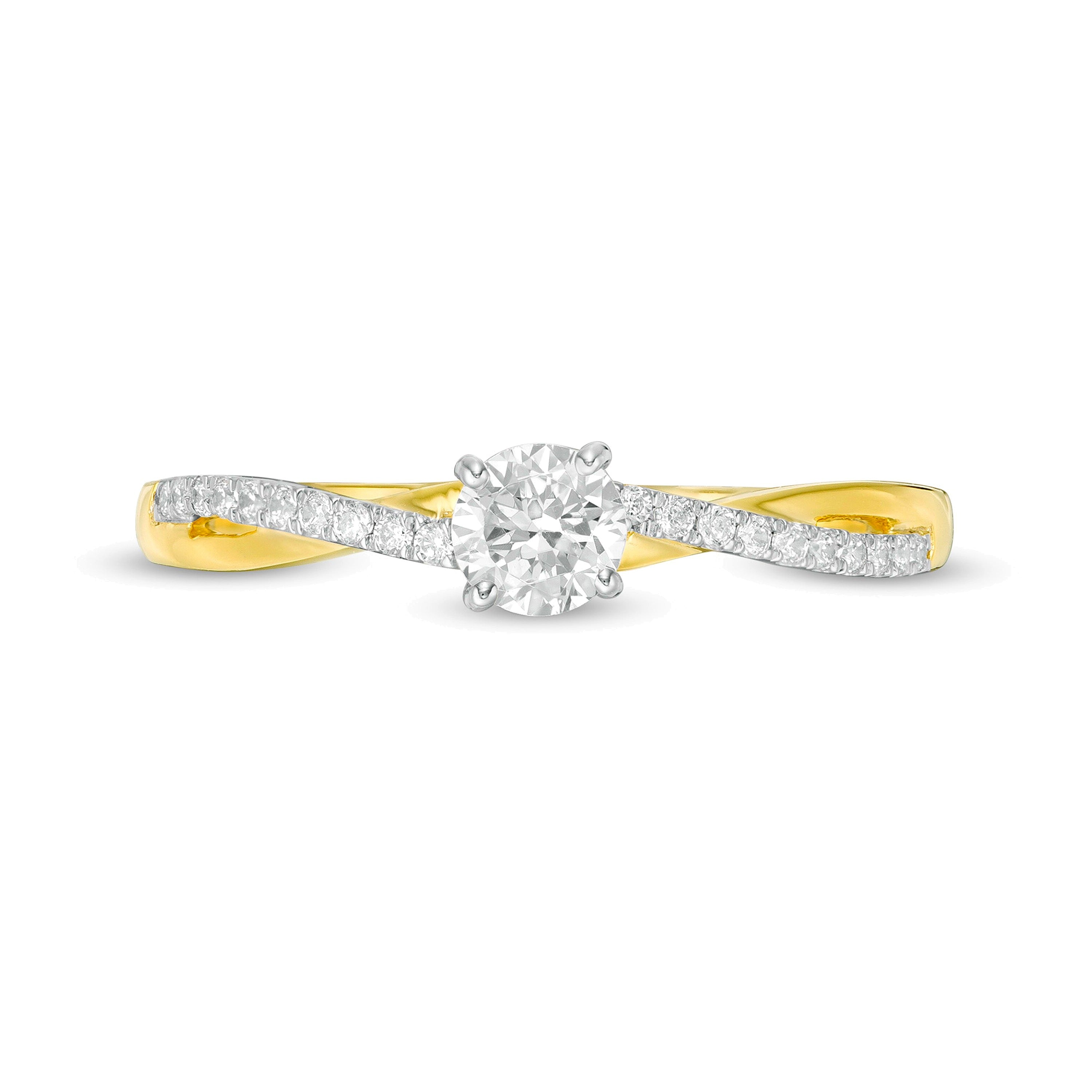 0.33 CT. TW Diamond Twist Shank Engagement Ring in 10K Gold