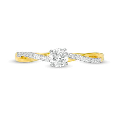 0.33 CT. TW Diamond Twist Shank Engagement Ring in 10K Gold