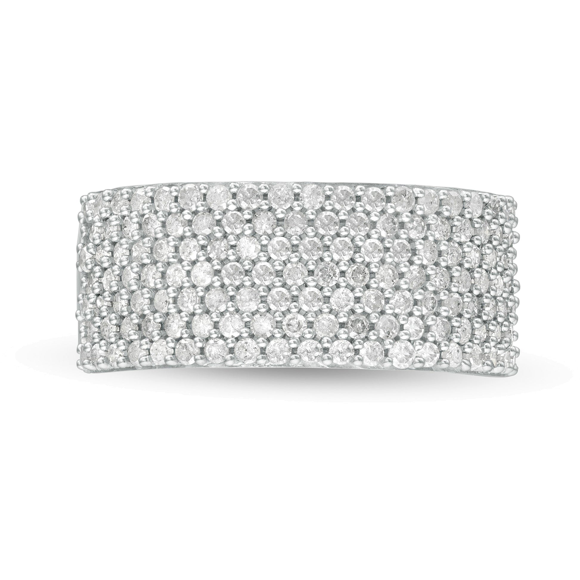 1.0 CT. TW Diamond Multi-Row Band in 10K White Gold