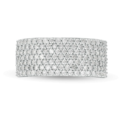 1.0 CT. TW Diamond Multi-Row Band in 10K White Gold