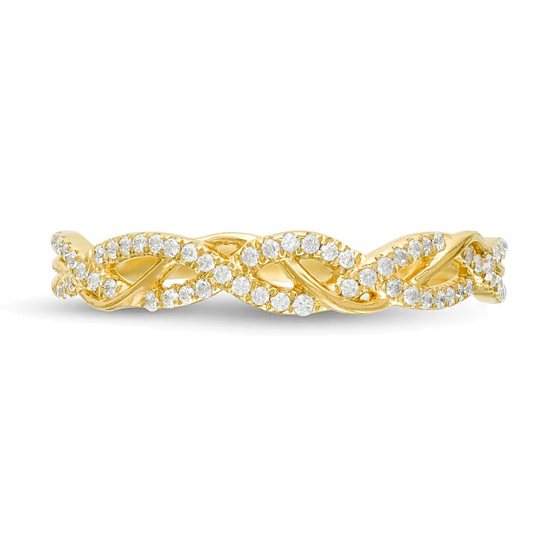 0.17 CT. TW Diamond Twist Anniversary Band in 10K Gold