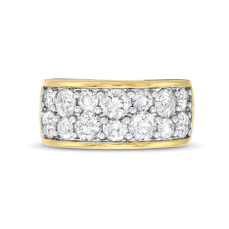 3.25 CT. TW Diamond Alternating Double-Row Anniversary Band in 10K Gold