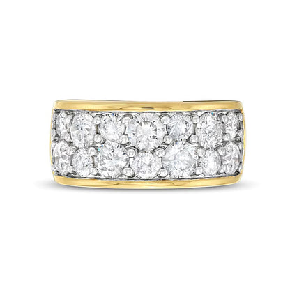 3.25 CT. TW Diamond Alternating Double-Row Anniversary Band in 10K Gold