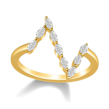 0.33 CT. TW Marquise Diamond Linear Zig-Zag Ring in 10K Gold