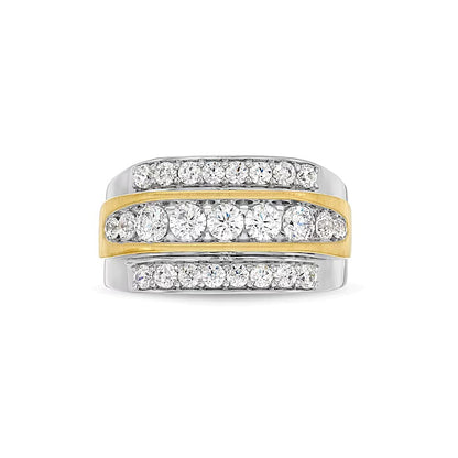 2.0 CT. TW Lab-Grown Diamond Triple Row Ring in 10K Two-Tone Gold (F/SI2)