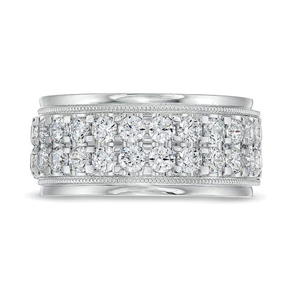 2.0 CT. TW Diamond Raised Double Row Anniversary Band in 10K White Gold
