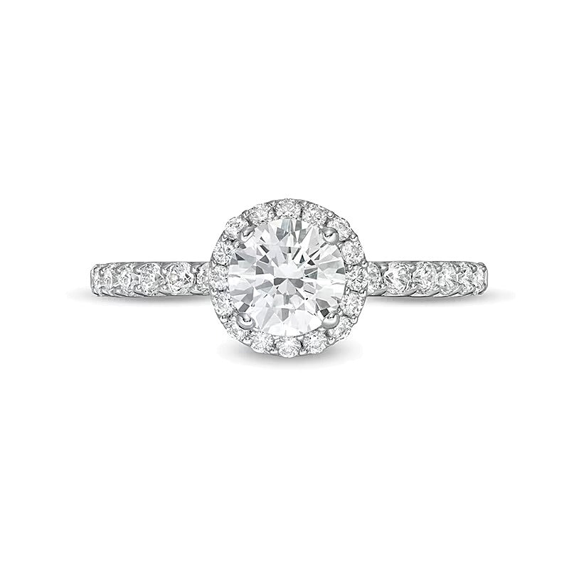 1.5 CT. TW Lab-Grown Diamond Frame Engagement Ring in 14K White Gold (F/VS2)