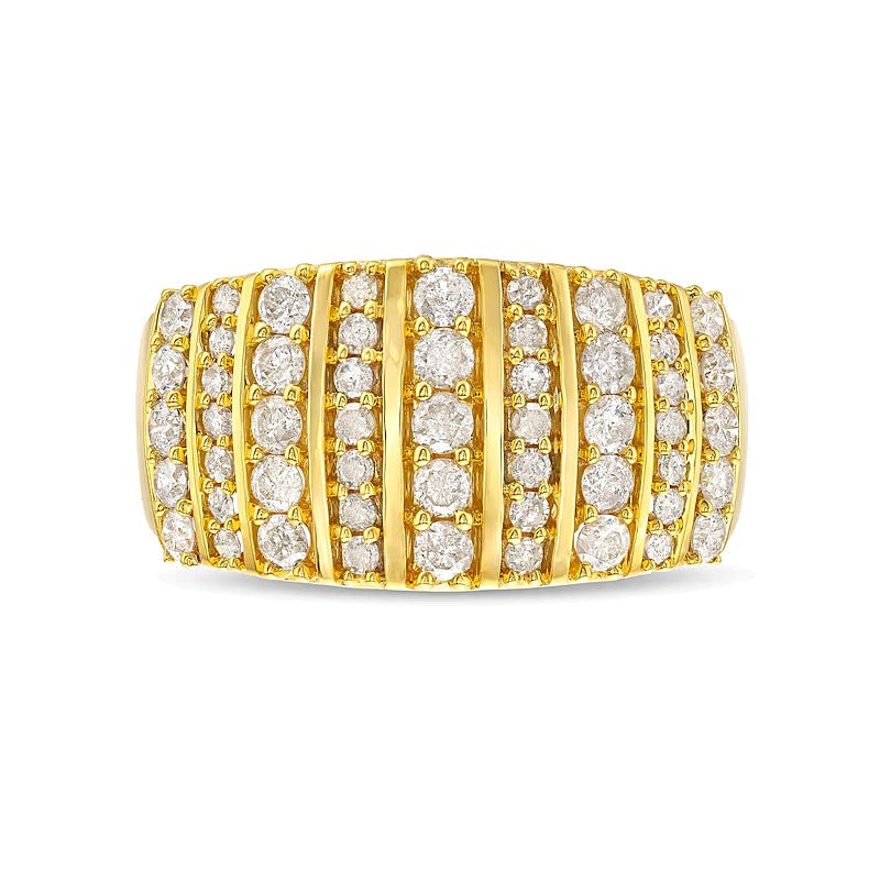 1.0 CT. TW Diamond Linear Multi-Row Band in 10K Gold