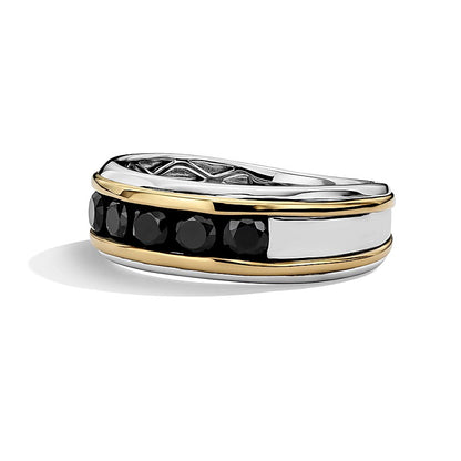 1.0 CT. TW Black Diamond Five-Stone Band in 10K Two-Tone Gold