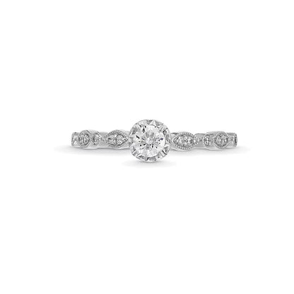0.33 CT. T. W. Diamond Vintage-Style Engagement Ring in 14K White Gold