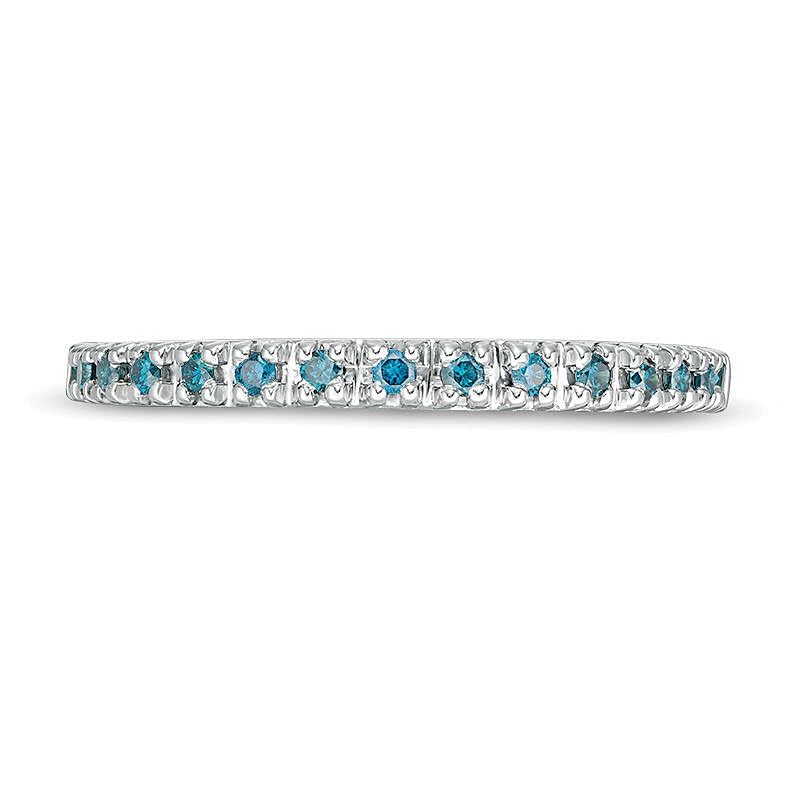 0.13 CT. TW Enhanced Blue Diamond Anniversary Band in 14K White Gold