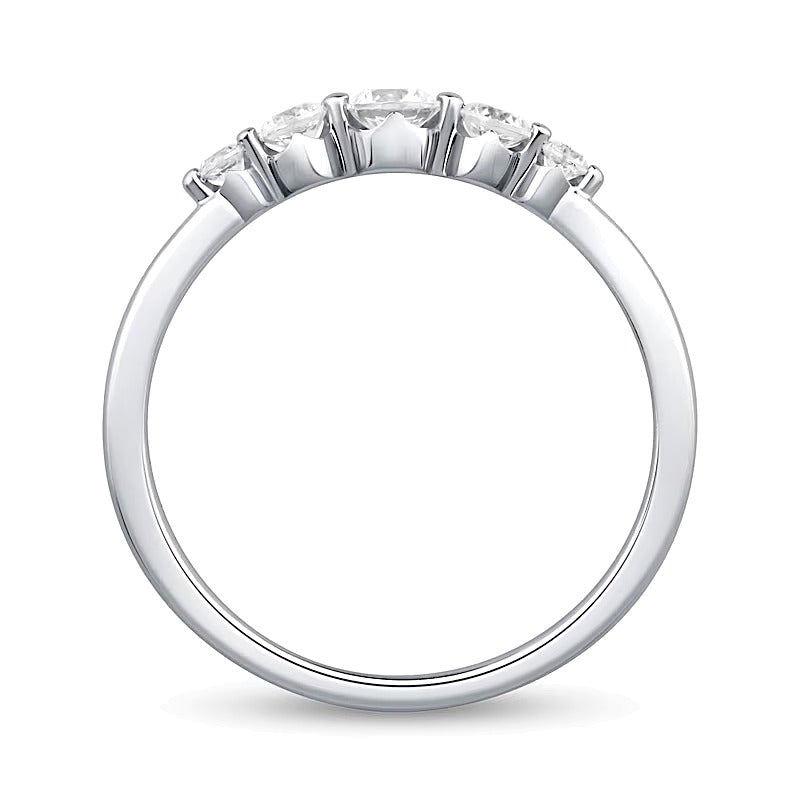 0.33 CT. TW Lab-Grown Diamond Five Stone Band in 10K White Gold (F/VS2)