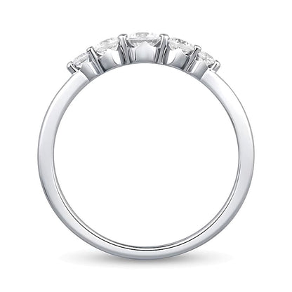 0.33 CT. TW Lab-Grown Diamond Five Stone Band in 10K White Gold (F/VS2)